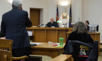 Merrimack County Superior Court Judge Richard McNamara presides over the hearing on whether Linda Horan should get immediate access to legal medical marijuana from Maine.