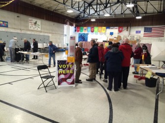 Voters gather at Little Harbour School in Portsmouth. 