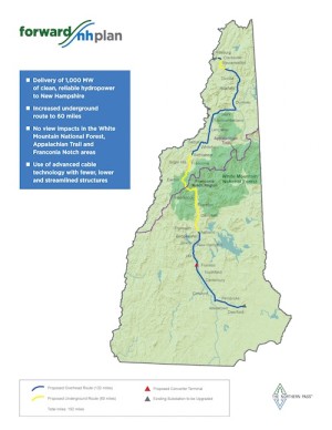 Map of final route and details from the Northern Pass website