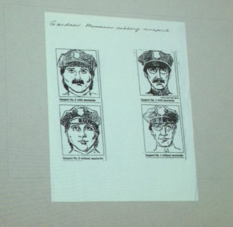 Sketches of the art heist suspects.
