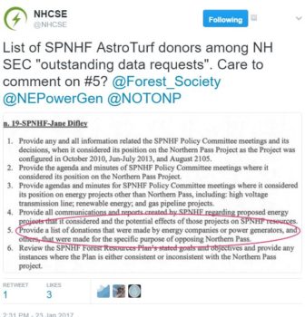 Tweet sent out on Monday by the New Hampshire Coalition for Secure Energy.